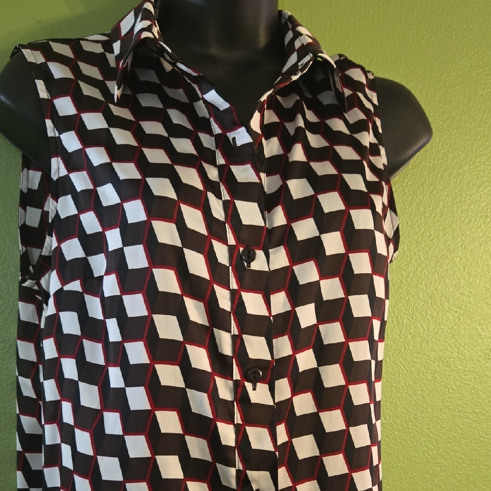 Nine West Geometric Button Down Shirt